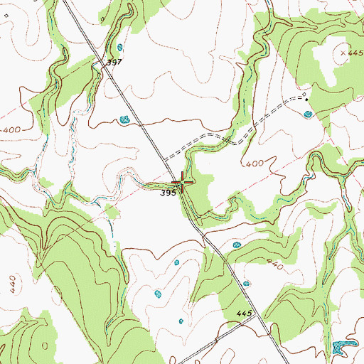 Topographic Map of Mill Creek, TX