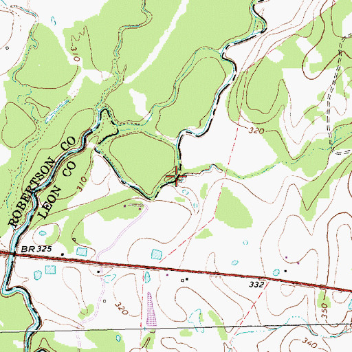 Topographic Map of Mill Creek, TX