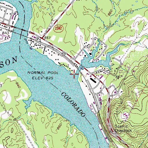 Topographic Map of Mill Creek, TX