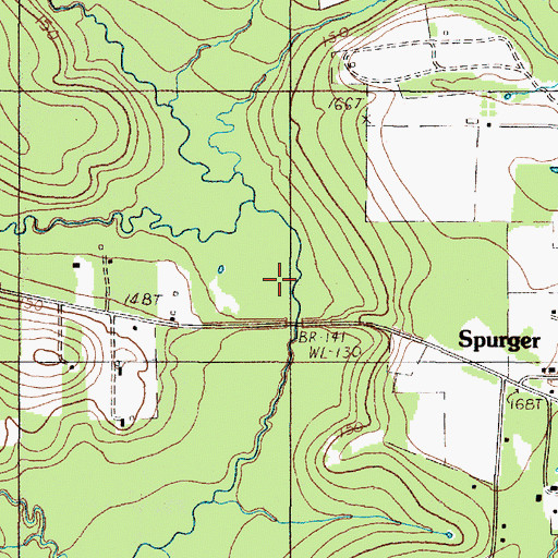 Topographic Map of Mill Creek, TX