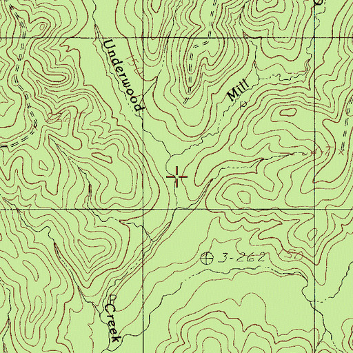 Topographic Map of Mill Creek, TX
