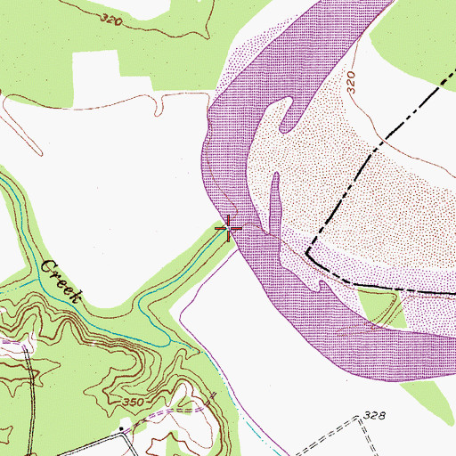 Topographic Map of Mill Creek, TX