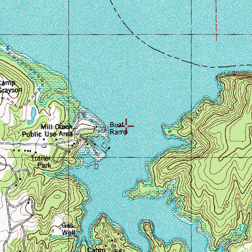 Topographic Map of Mill Creek, TX