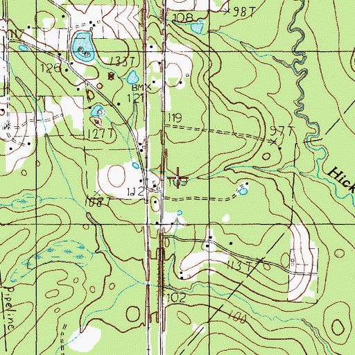 Topographic Map of Mill Creek Church, TX