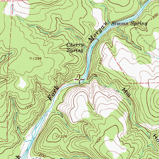 Topographic Map of Mill Hollow, TX