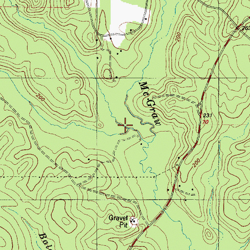 Topographic Map of Miller Branch, TX