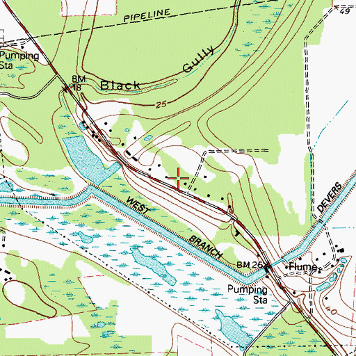 Topographic Map of Miller Cemetery, TX