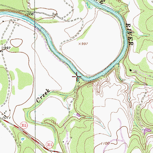 Topographic Map of Miller Creek, TX