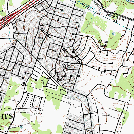 Topographic Map of Miller Mountain, TX