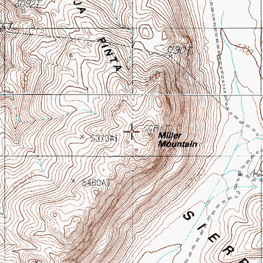 Topographic Map of Miller Mountain, TX