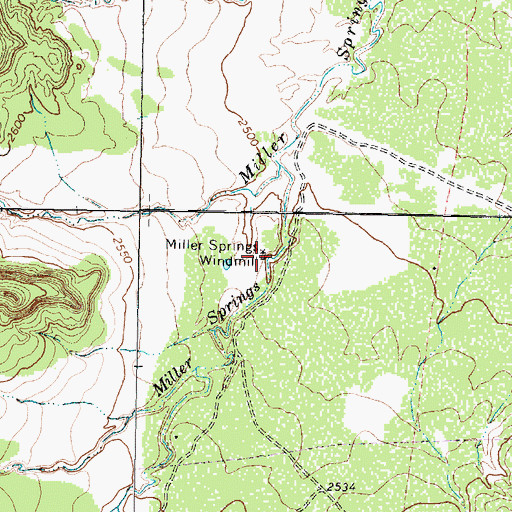 Topographic Map of Miller Springs Windmill, TX