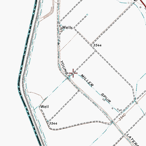 Topographic Map of Miller Spur, TX