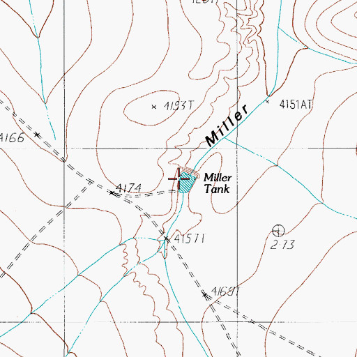 Topographic Map of Miller Tank, TX