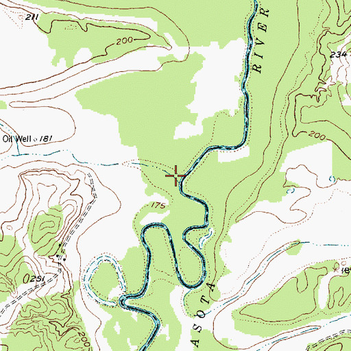 Topographic Map of Millican Creek, TX