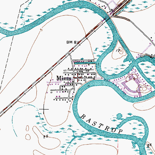 Topographic Map of Mims, TX