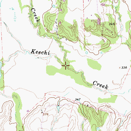 Topographic Map of Mims Creek, TX