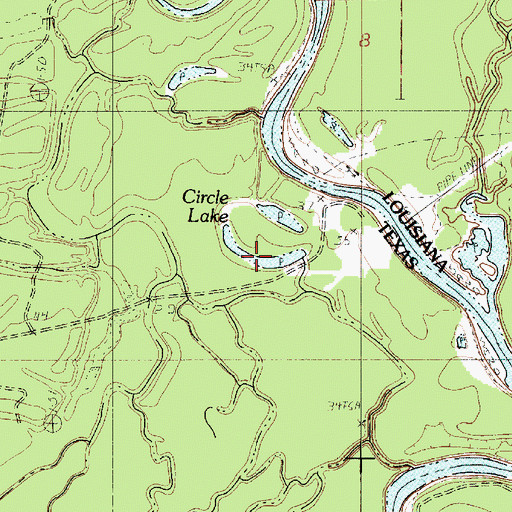 Topographic Map of Circle Lake, TX