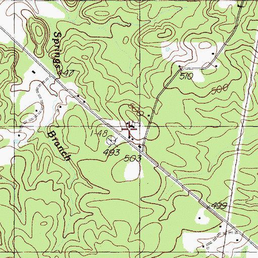 Topographic Map of Minden Elementary and High School, TX