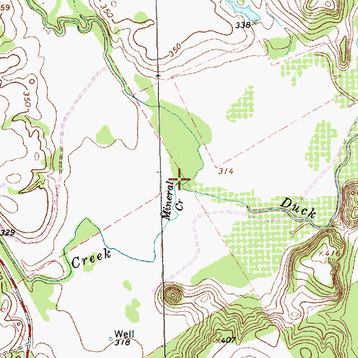 Topographic Map of Mineral Creek, TX