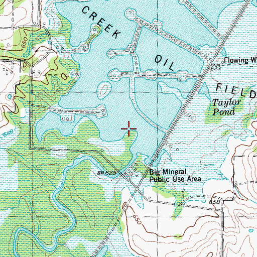 Topographic Map of Big Mineral Creek, TX