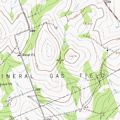Topographic Map of Mineral Gas Field, TX