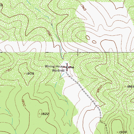 Topographic Map of Mining House Windmill, TX