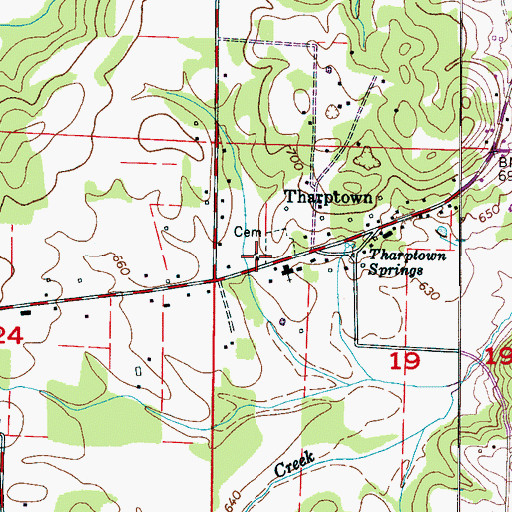 Topographic Map of Tharptown Church of Christ, AL