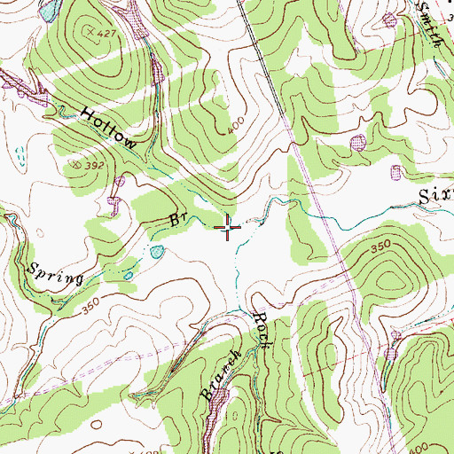 Topographic Map of Minx Spring Branch, TX