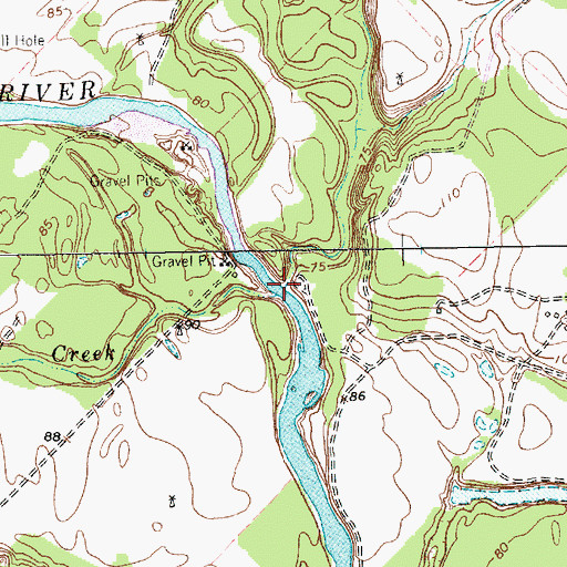 Topographic Map of Mission Creek, TX