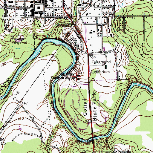 Topographic Map of Mission Espiritu Santo, TX