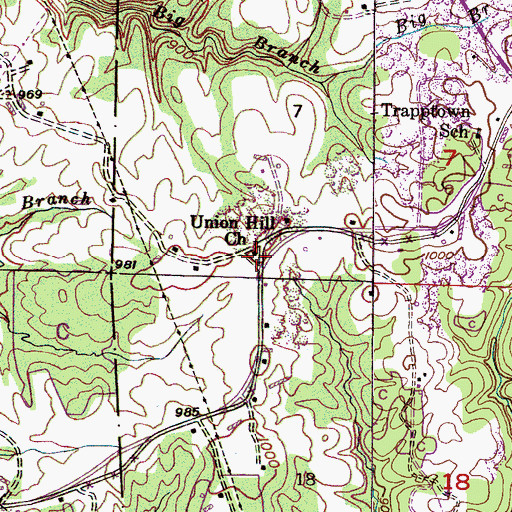 Topographic Map of Union Hill Cemetery, AL