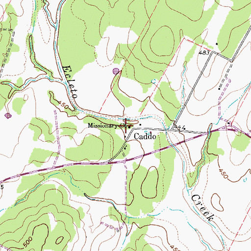 Topographic Map of Missionary Church, TX