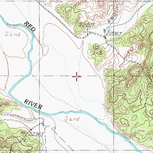 Topographic Map of Mitchell Creek, TX