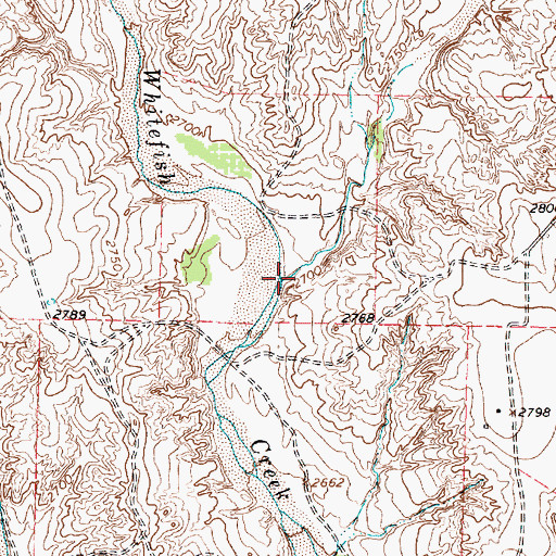 Topographic Map of Mitchell Creek, TX