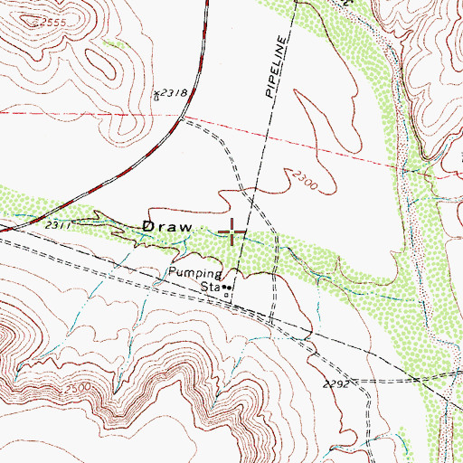 Topographic Map of Mitchell Draw, TX