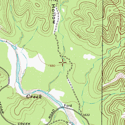 Topographic Map of Mitchell Hollow, TX