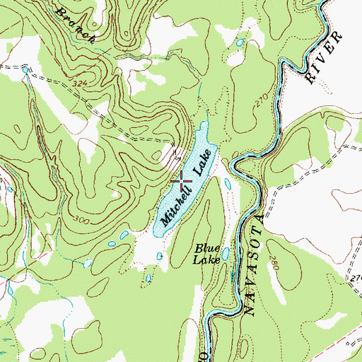Topographic Map of Mitchell Lake, TX