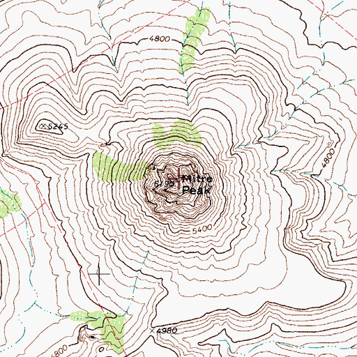 Topographic Map of Mitre Peak, TX