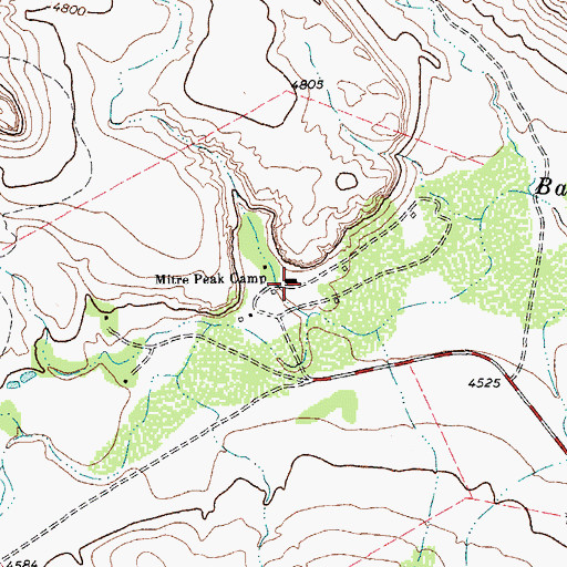 Topographic Map of Mitre Peak Camp, TX
