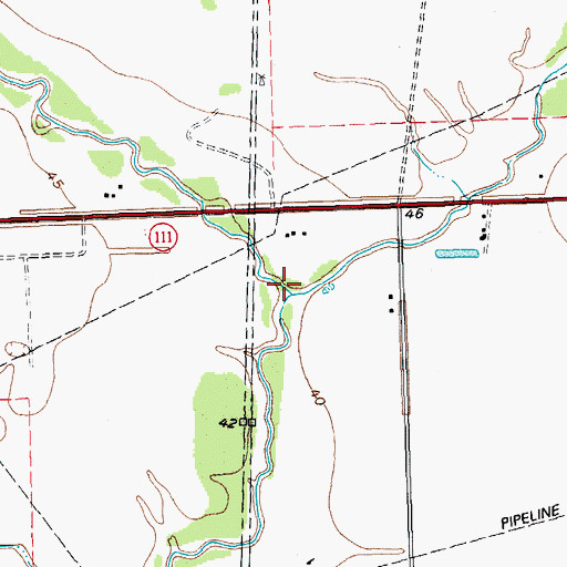 Topographic Map of Moccasin Creek, TX