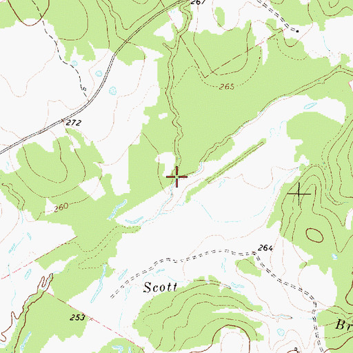 Topographic Map of Mock Branch, TX