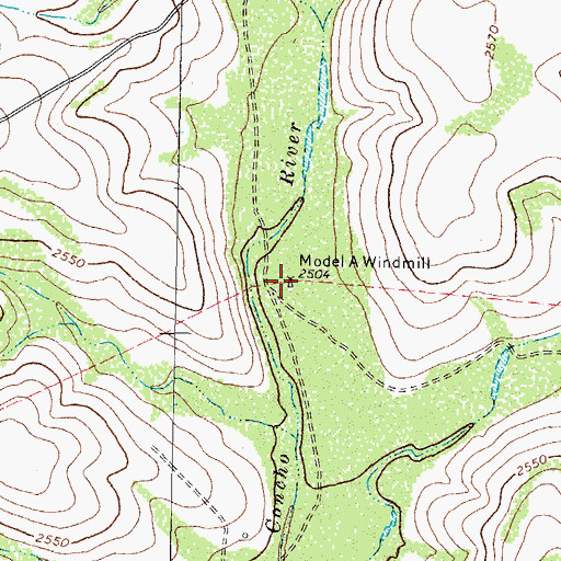 Topographic Map of Model A Windmill, TX