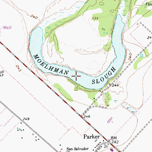 Topographic Map of Moelhman Slough, TX