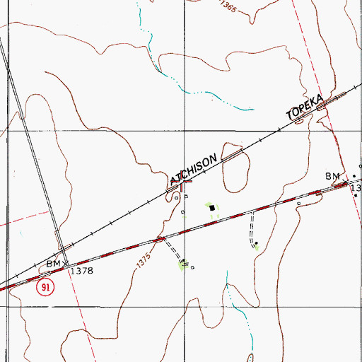 Topographic Map of Moffett Ranch, TX