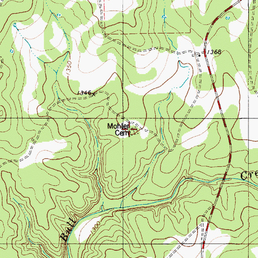Topographic Map of Joy - Mohler Cemetery, TX