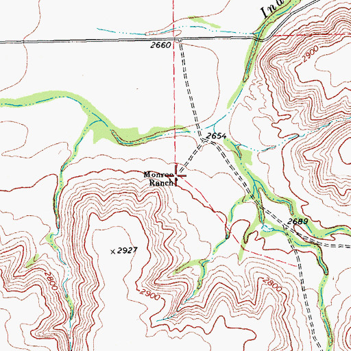 Topographic Map of Monroe Ranch, TX