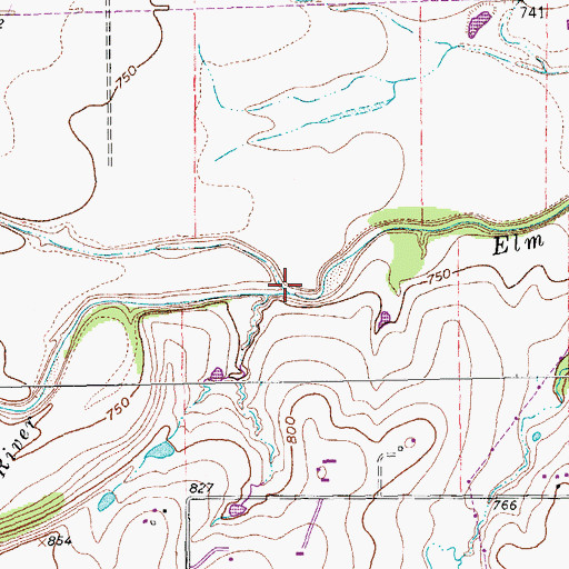 Topographic Map of Montague Creek, TX