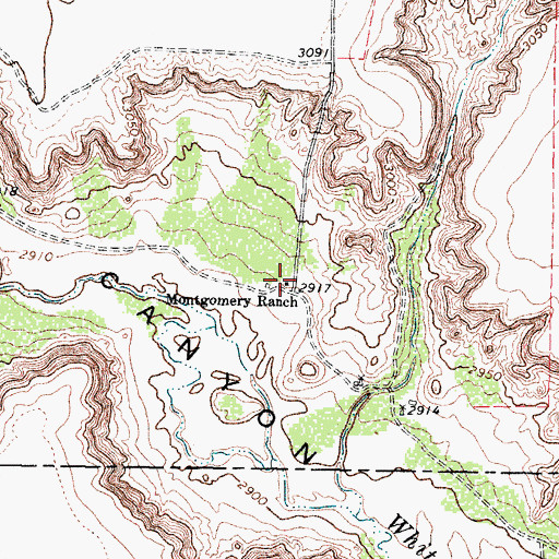 Topographic Map of Montgomery Ranch, TX