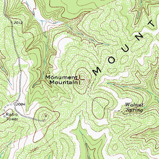 Topographic Map of Monument Mountain, TX