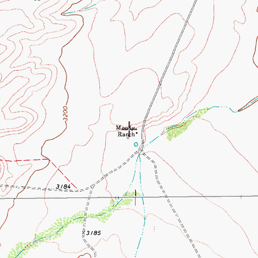 Topographic Map of Moody Ranch, TX